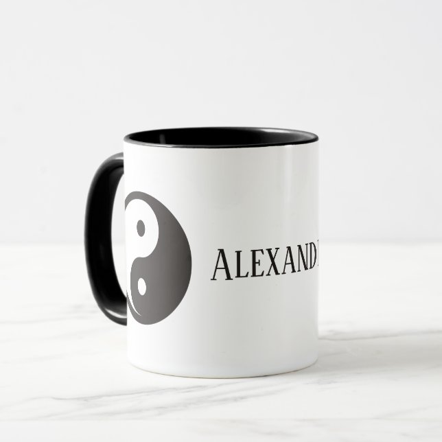 Yin Yang Symbol - solid tattoo design Mug (Front Left)