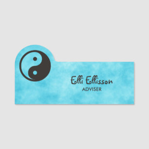 Yin Yang Symbol - solid tattoo design Name Tag