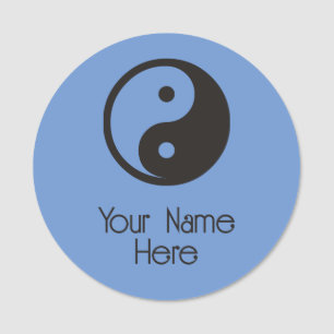 Yin Yang Symbol - solid tattoo design Name Tag