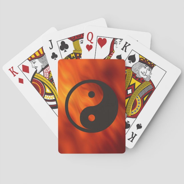 Yin Yang Symbol - solid tattoo design Playing Cards (Back)