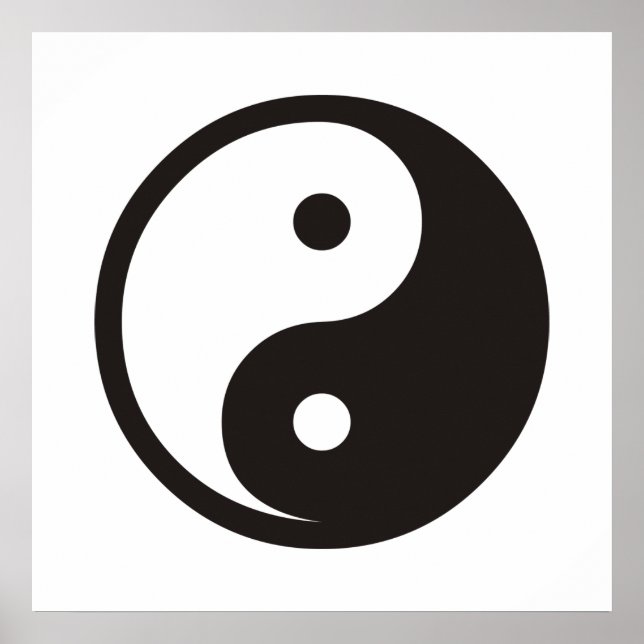 Yin Yang Symbol - solid tattoo design Poster (Front)