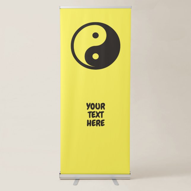 Yin Yang Symbol - solid tattoo design Retractable Banner (Front)