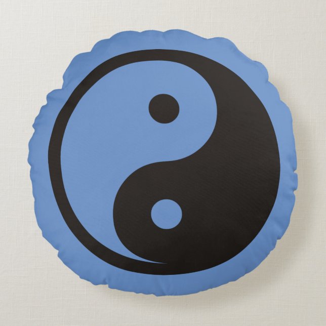 Yin Yang Symbol - solid tattoo design Round Cushion (Front)