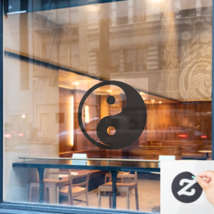 Yin Yang Symbol - solid tattoo design Window Cling