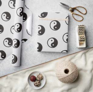 Yin Yang Symbol - solid tattoo design Wrapping Paper