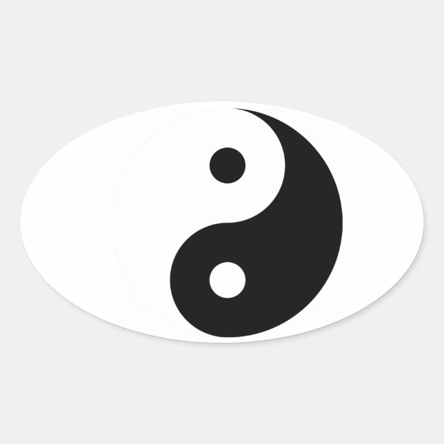 Yin Yang Symbol, Taoism Oval Sticker (Front)