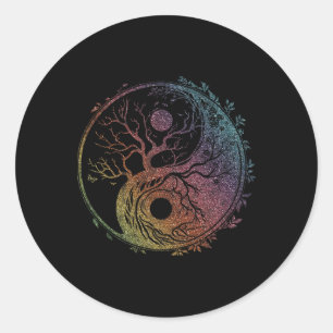 Yin Yang Symbol, Tree Of Life, Tai Chi, Qigong, Yo Classic Round Sticker