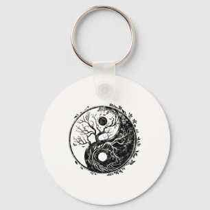 Yin Yang Symbol, Tree Of Life, Tai Chi, Qigong, Yo Key Ring