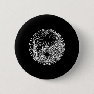 Yin Yang Symbol Tree Of Life, Tai Chi, Qigong, Yog 6 Cm Round Badge
