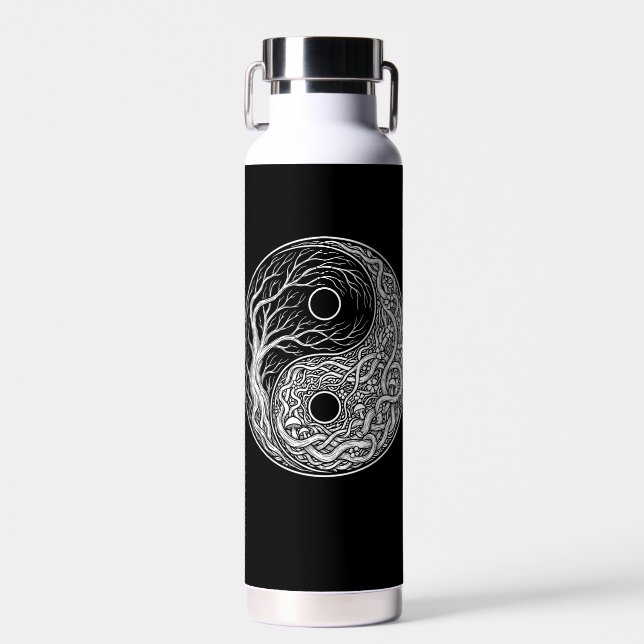 Yin Yang symbol Tree of Life Water Bottle (Front)