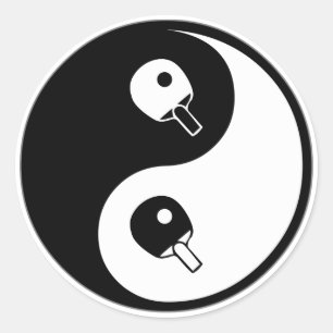 Yin Yang Table Tennis Classic Round Sticker