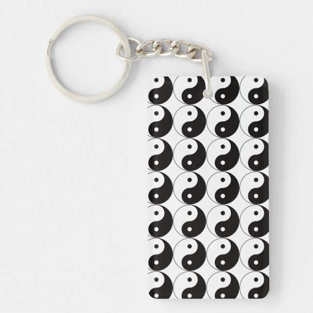 Yin Yang Tai Ji Chinese Symbol Acrylic Keychain (Front)