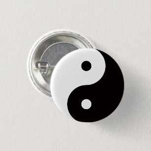 Yin Yang Tai Ji Chinese Symbol Pin Button
