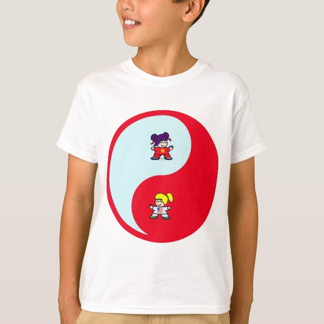 yin yang tai t'ai chi ji martial arts cute girls T-Shirt (Front)