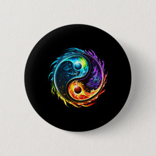 Yin Yang, Taoism, Tai Chi, Qi Gong, Polarity, Dual 6 Cm Round Badge