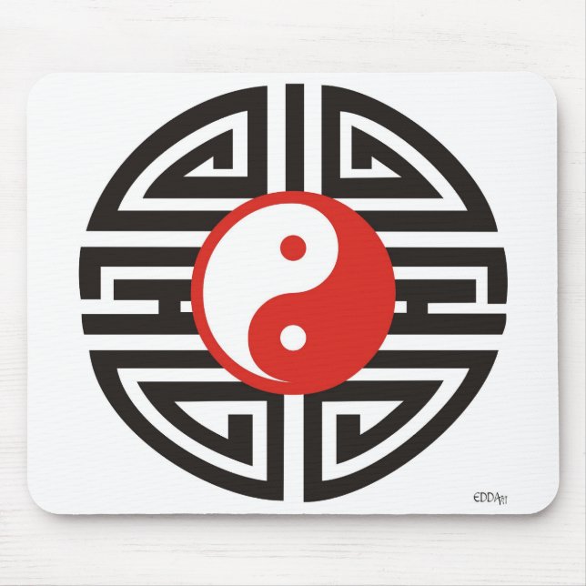 Yin Yang Tattoo Mouse Mat (Front)