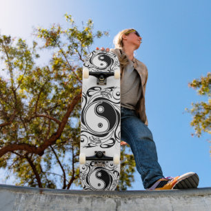 Yin Yang Tattoo Ornamental Style Skateboard
