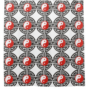Yin & Yang Tattoo Symbol + your backgr. & ideas Shower Curtain