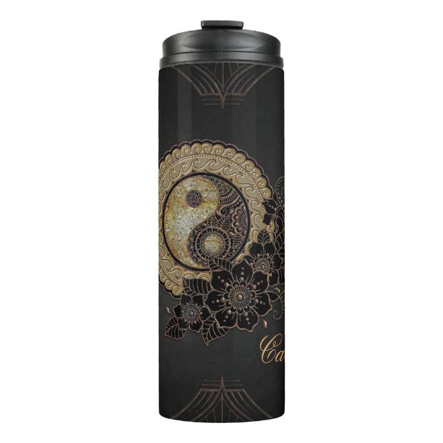 Yin yang the symbol that represents balance  thermal tumbler (Front)