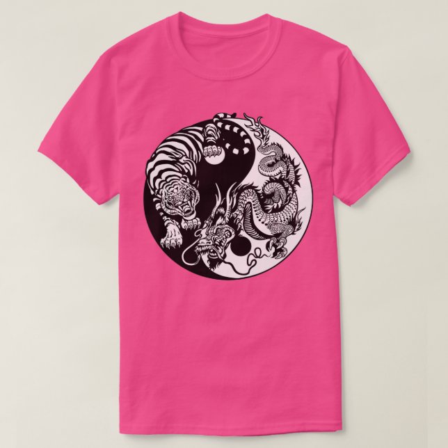 Yin Yang Tiger Dragon T-Shirt (Design Front)