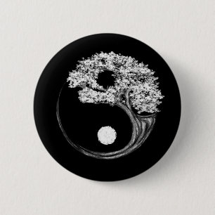 Yin Yang Tree 6 Cm Round Badge