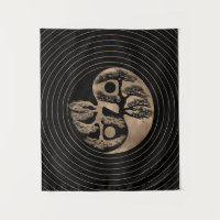Yin Yang Tree Black and Gold