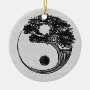 Yin Yang Tree Canvas Ceramic Tree Decoration