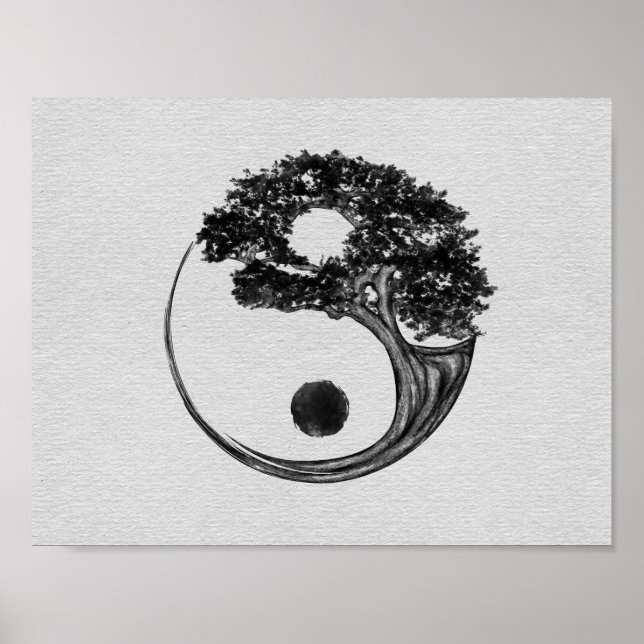 Yin Yang Tree Canvas Poster (Front)