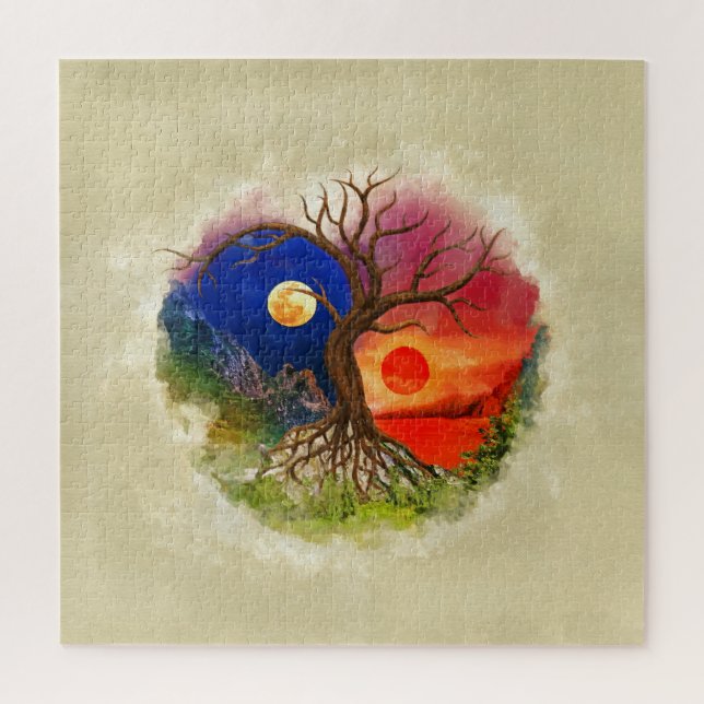Yin Yang Tree Landscape Jigsaw Puzzle (Vertical)