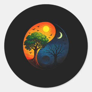 Yin Yang Tree - Meditation Yoga Buddhist Symbol  Classic Round Sticker