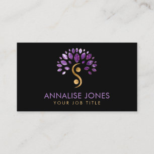 Yin Yang tree of life - Amethyst Leaves Business Card