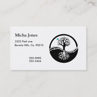 Yin Yang Tree Of Life Black & White Business Card