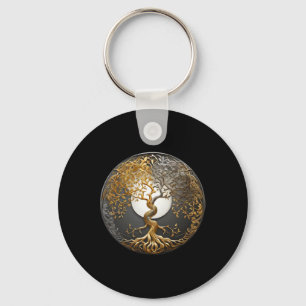 Yin Yang Tree Of Life Buddhist Taoist Symbol Medit Key Ring