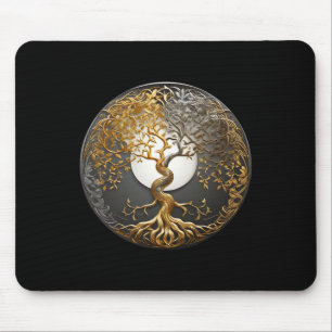 Yin Yang Tree Of Life Buddhist Taoist Symbol Medit Mouse Mat