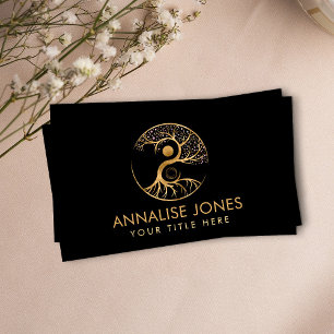 Yin Yang Tree of life - Fluorite and Gold Business Business Card