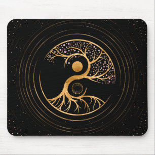 Yin Yang Tree of life - Fluorite and Gold Mouse Mat