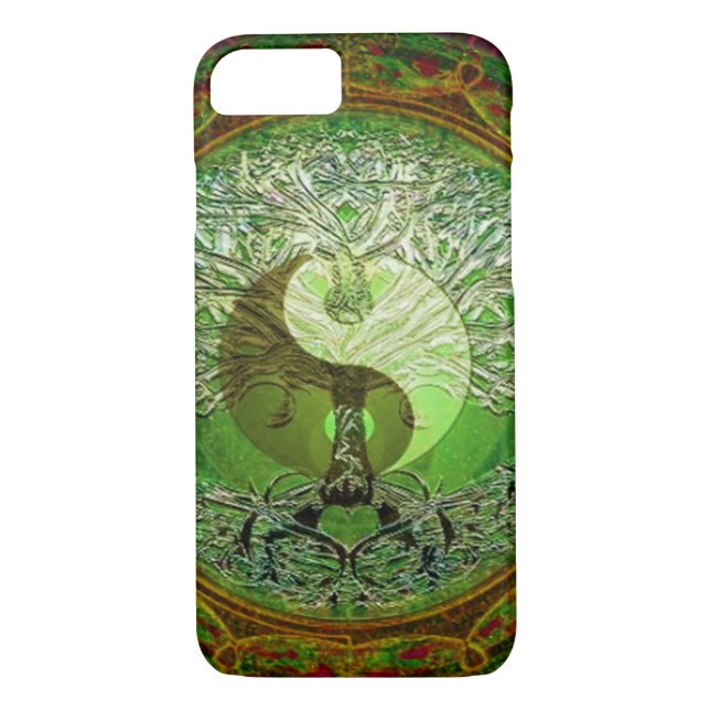 Yin Yang Tree of Life Green Case-Mate iPhone Case (Back)