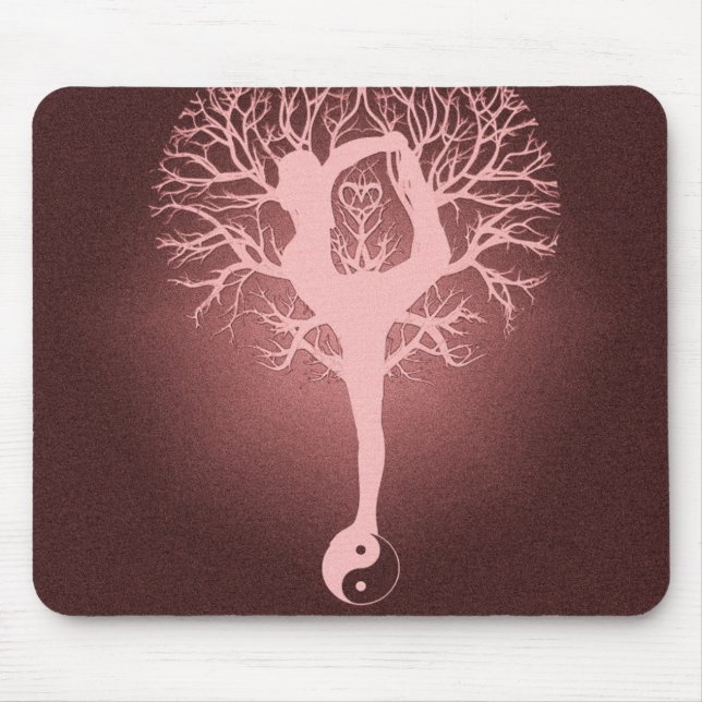 Yin yang, tree of life, yoga, harmony mouse mat (Front)