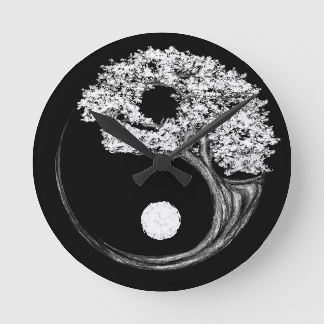Yin Yang Tree Round Clock (Front)