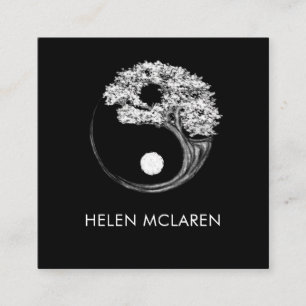 Yin Yang Tree Square Business Card