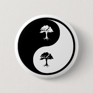 Yin Yang Trees 6 Cm Round Badge