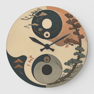 Yin Yang trees Large Clock