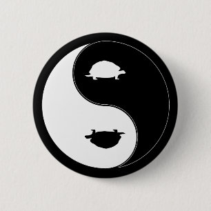 Yin Yang Turtle 6 Cm Round Badge