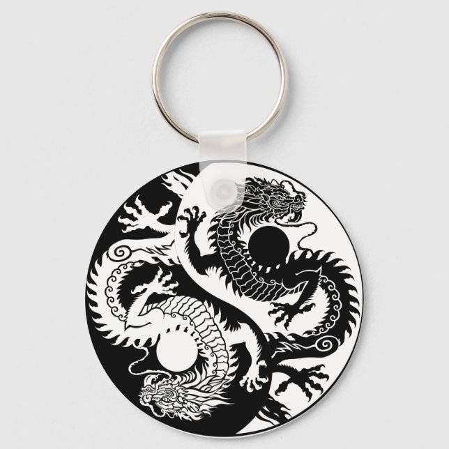 YIN YANG TWO DRAGONS KEYCHAIN (Front)