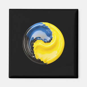 Yin Yang Ukraine Blue And Yellow Magnet