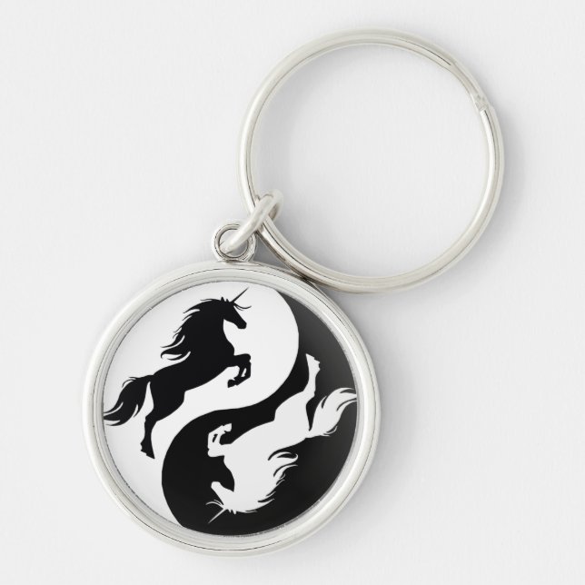 Yin Yang Unicorn Key Chain (Front)