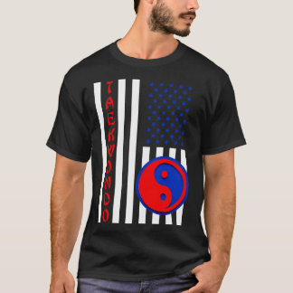 Yin Yang USA Flag Taekwondo T-Shirt