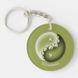 yin yang volleyball custom name duffle tag key ring