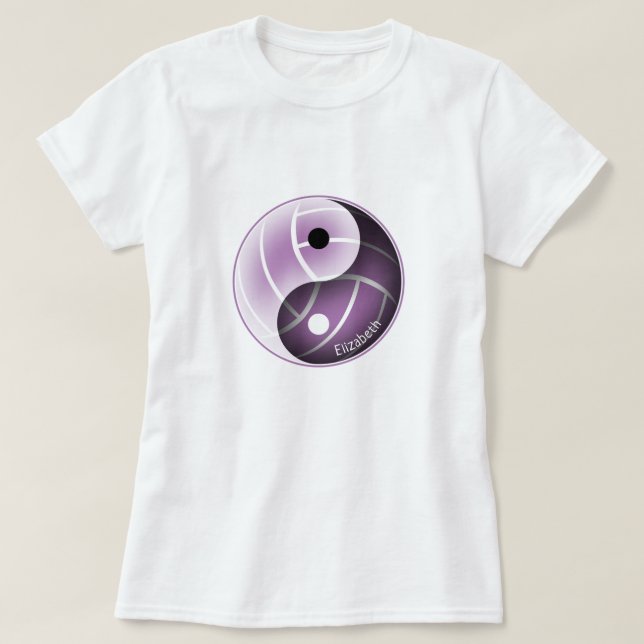 yin yang w minimal lavender ANY colour volleyball T-Shirt (Design Front)