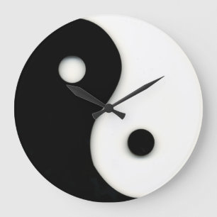 Yin & Yang Wall Clock Black & White